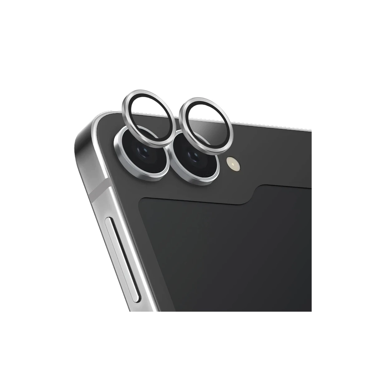 Uniq Samsung Galaxy Z Flip 6 Optix Alüminyum Kamera Lens Koruyucu - Gümüş